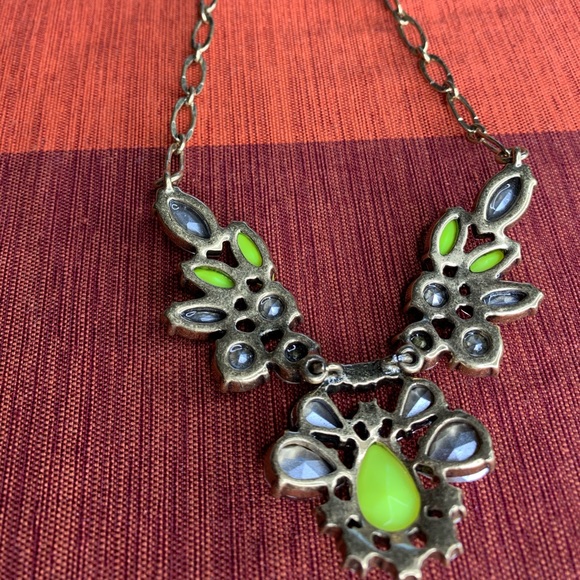 Authentic J. Crew Statement Necklace Neon Yellow - Picture 2 of 3